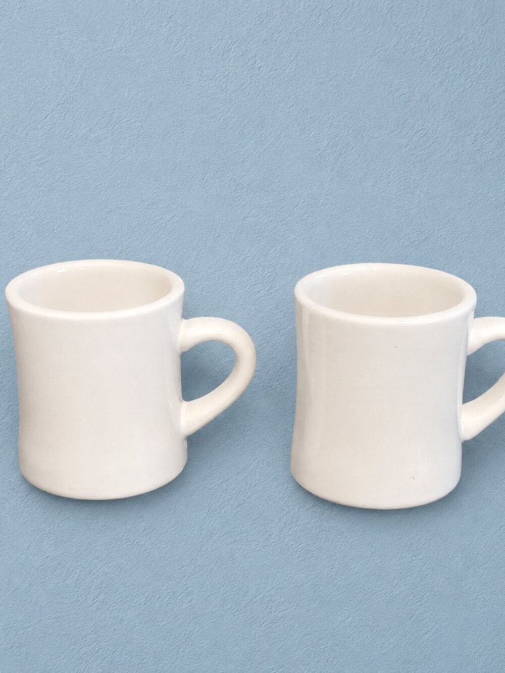 Two Vintage M-Ware Thick-Walled Diner Mugs